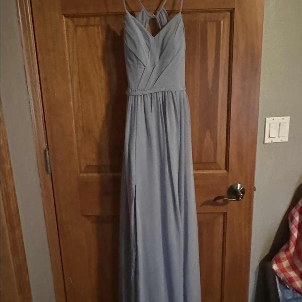 Blue Azazie bridesmaids dress